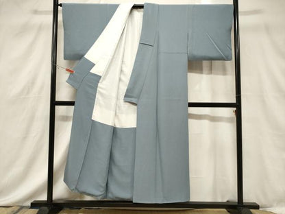 平和屋着物■上質な色無地 湊鼠色 正絹 逸品 CABF6249dy