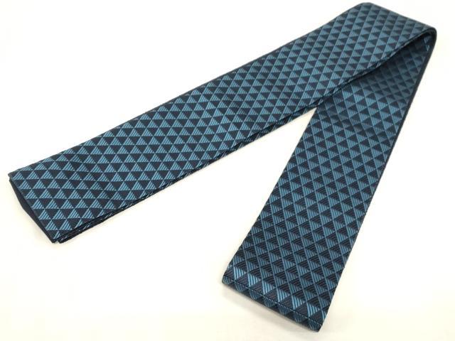 平和屋着物●男性　本場筑前博多織　角帯　鱗文　正絹　逸品　CABF6257dy