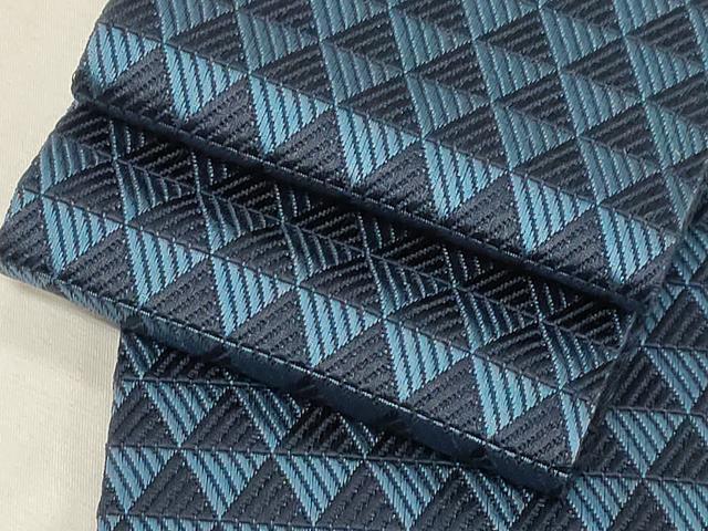 平和屋着物●男性　本場筑前博多織　角帯　鱗文　正絹　逸品　CABF6257dy