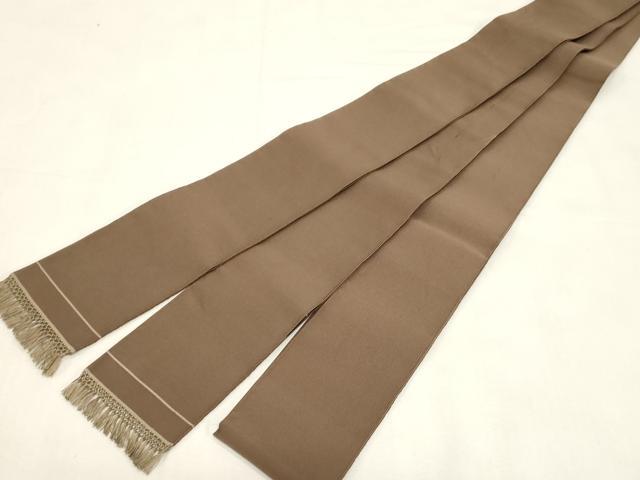 平和屋着物●男性　爪掻き本綴れ　角帯　樺茶色　正絹　逸品　CABF6259dy
