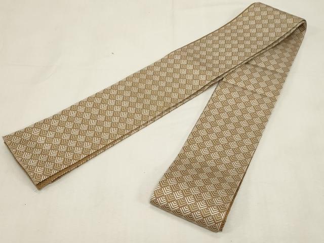 平和屋着物●男性　本場筑前博多織　角帯　松葉文　正絹　逸品　CABF6260dy