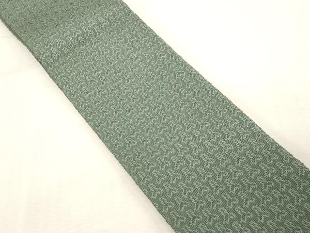 平和屋着物●男性　本場筑前博多織　角帯　毘沙門亀甲　正絹　逸品　CABF6261dy