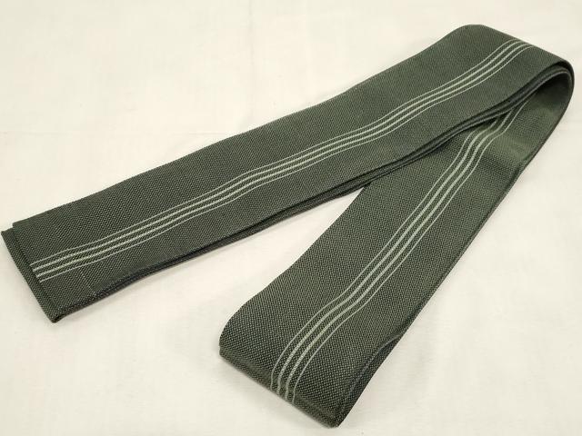平和屋着物●男性　本場筑前博多織　角帯　間道　正絹　逸品　CABF6263dy
