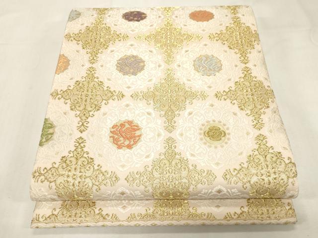 平和屋着物●六通柄袋帯　唐織　正倉院平脱華文　金糸　正絹　逸品　CABF6266dy