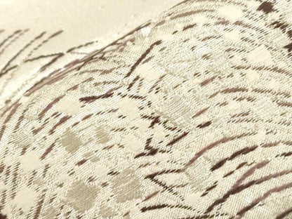 平和屋着物●西陣　河合美術織物謹製　六通柄袋帯　松葉文　銀糸　正絹　逸品　CABF6269dy