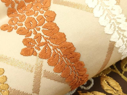 平和屋着物●西陣　河合美術織物謹製　六通柄袋帯　唐織　藤　松　金糸　正絹　逸品　CABF6270dy