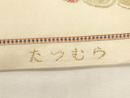 平和屋着物●龍村美術織物　たつむら　六通柄　本袋帯　彩櫻華錦　金銀糸　正絹　逸品　CABF6272dy