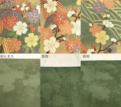 平和屋着物●六通柄袋帯　唐織　立波草花文　金糸　正絹　逸品　CABF6277dy