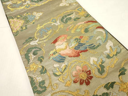 平和屋着物●六通柄袋帯　花鳥文　金銀糸　正絹　逸品　CABF6280dy