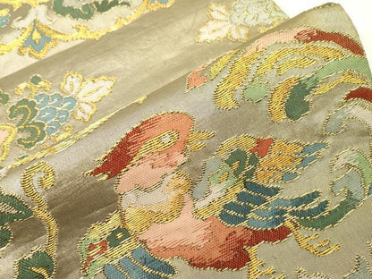 平和屋着物●六通柄袋帯　花鳥文　金銀糸　正絹　逸品　CABF6280dy