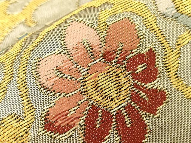 平和屋着物●六通柄袋帯　花鳥文　金銀糸　正絹　逸品　CABF6280dy