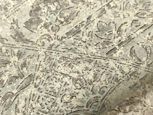 平和屋着物●石川県指定無形文化財　牛首紬　白山工房　手織り　太鼓柄袋帯　切嵌草花文　金彩　正絹　逸品　CABF6284dy