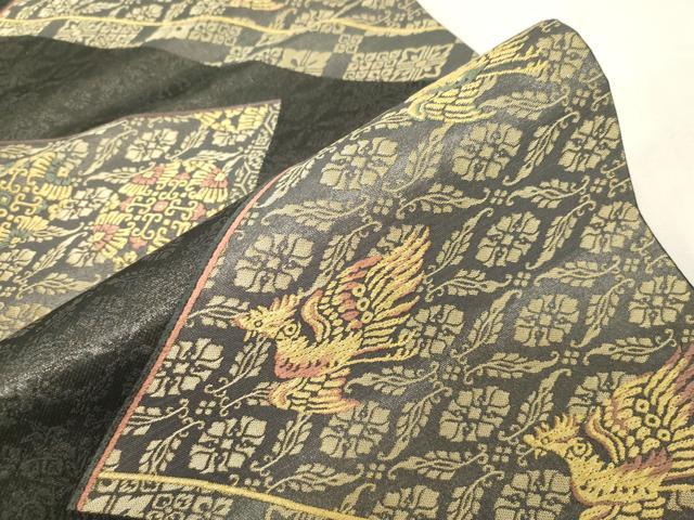平和屋着物●日本画家　霜鳥忍の世界　彩天目織　六通柄袋帯　彩り天目　金糸　正絹　逸品　CABF6292dy