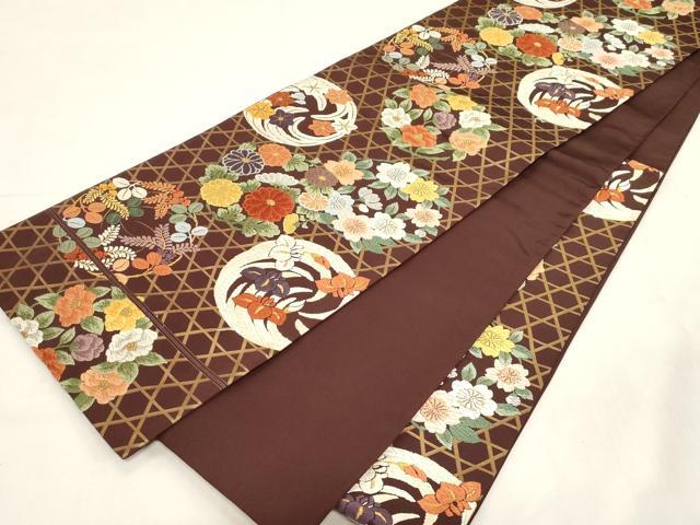 平和屋着物●六通柄袋帯　唐織　草花丸文　金銀糸　正絹　逸品　CABF6293dy