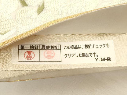 平和屋着物●六通柄袋帯　唐織　草花文　金糸　正絹　逸品　CABF6297dy