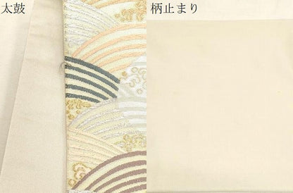 平和屋着物●田中工芸織物 祥園謹製　六通柄袋帯　唐織　立波文　金銀糸　正絹　逸品　CABF6301dy