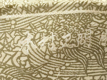 平和屋着物●木村正明　全通柄袋帯　彫刻絵図　松竹梅に亀　銀通し地　正絹　逸品　CABF6304dy