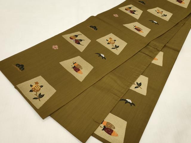 平和屋着物●六通柄袋帯　成り物　正絹　逸品　CABF6309dy