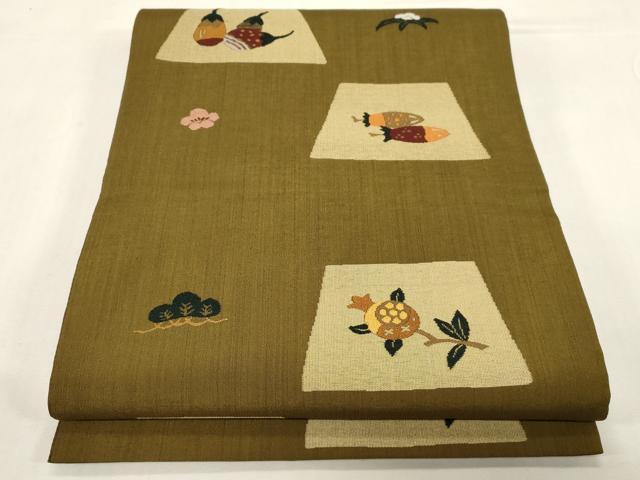 平和屋着物●六通柄袋帯　成り物　正絹　逸品　CABF6309dy