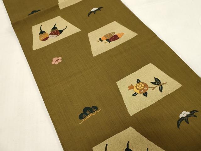 平和屋着物●六通柄袋帯　成り物　正絹　逸品　CABF6309dy