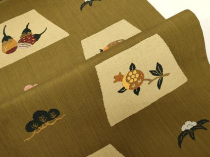 平和屋着物●六通柄袋帯　成り物　正絹　逸品　CABF6309dy
