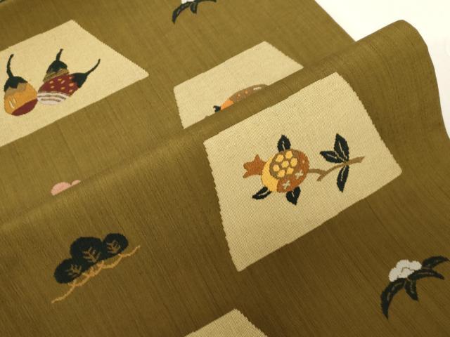 平和屋着物●六通柄袋帯　成り物　正絹　逸品　CABF6309dy