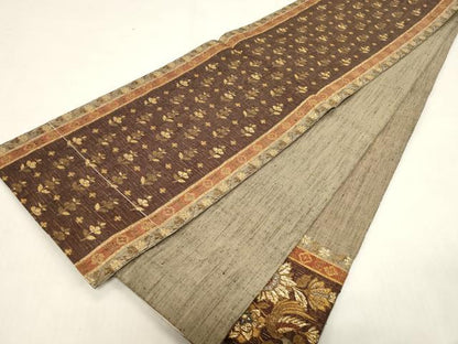 平和屋着物●六通柄袋帯　花鳥文　金糸　坂下織物謹製　正絹　逸品　CABF6311dy