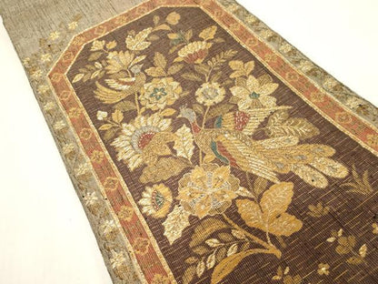 平和屋着物●六通柄袋帯　花鳥文　金糸　坂下織物謹製　正絹　逸品　CABF6311dy