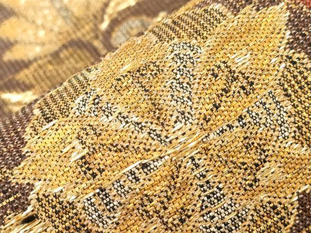 平和屋着物●六通柄袋帯　花鳥文　金糸　坂下織物謹製　正絹　逸品　CABF6311dy
