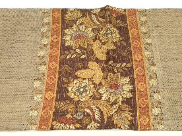 平和屋着物●六通柄袋帯　花鳥文　金糸　坂下織物謹製　正絹　逸品　CABF6311dy