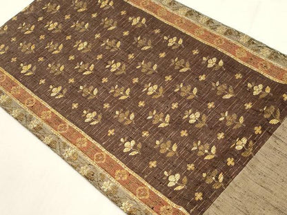 平和屋着物●六通柄袋帯　花鳥文　金糸　坂下織物謹製　正絹　逸品　CABF6311dy