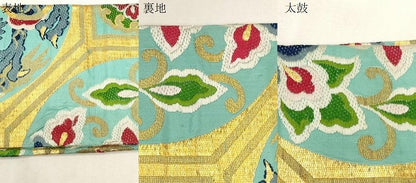 平和屋着物●アンティーク　大正ロマン　全通柄九寸名古屋帯　唐織　竜　金糸　正絹　逸品　CABF6312dy