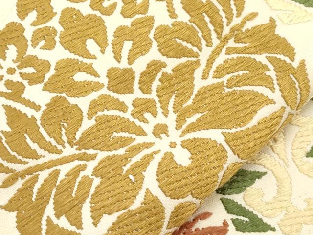 平和屋着物●西陣　川島織物　九寸名古屋帯　唐織　草花丸文　正絹　逸品　CABF6320dy