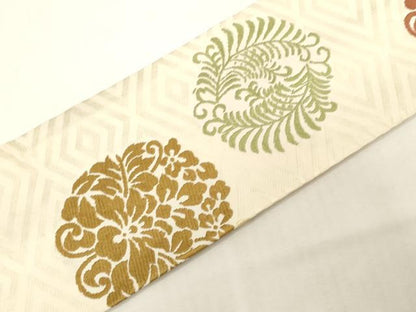 平和屋着物●西陣　川島織物　九寸名古屋帯　唐織　草花丸文　正絹　逸品　CABF6320dy