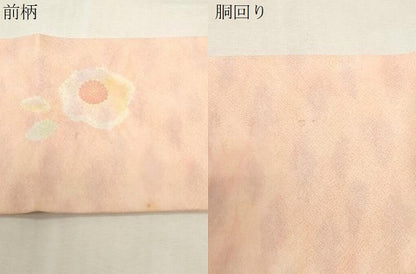 平和屋着物●九寸名古屋帯　絞り　舞花文　銀通し地　正絹　逸品　CABF6324dy