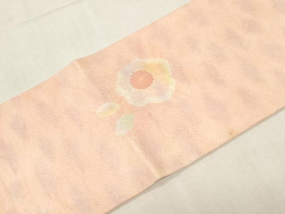 平和屋着物●九寸名古屋帯　絞り　舞花文　銀通し地　正絹　逸品　CABF6324dy
