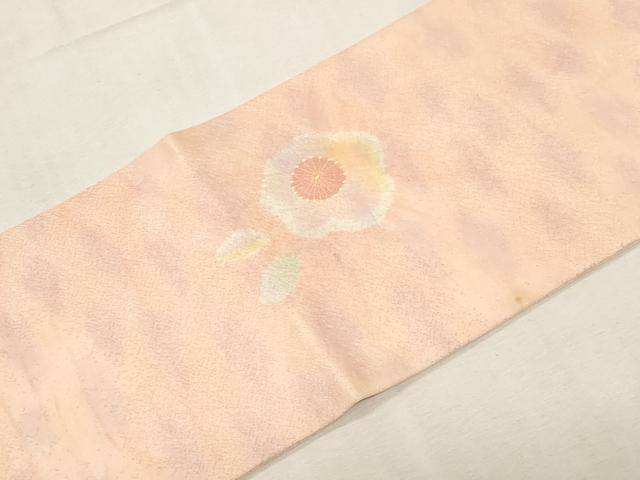 平和屋着物●九寸名古屋帯　絞り　舞花文　銀通し地　正絹　逸品　CABF6324dy