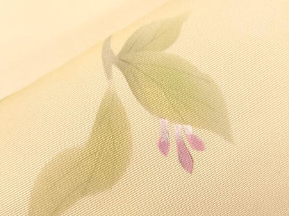 平和屋着物●塩瀬　九寸名古屋帯　草花文　金彩　正絹　逸品　CABF6329dy