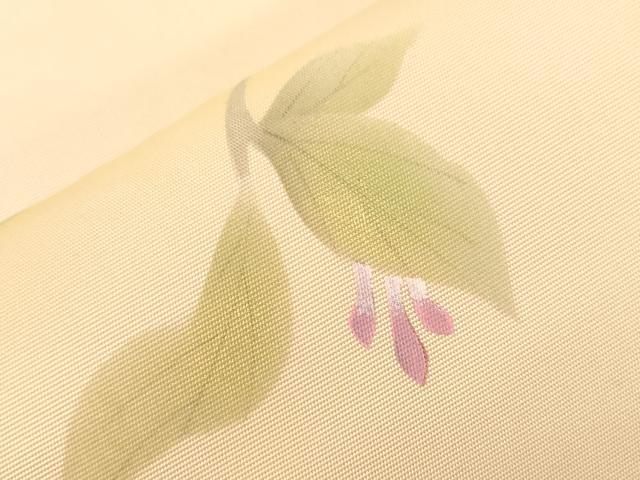 平和屋着物●塩瀬　九寸名古屋帯　草花文　金彩　正絹　逸品　CABF6329dy