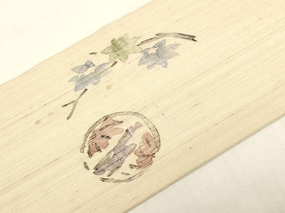 平和屋着物●九寸名古屋帯　紬地　犬　正絹　逸品　CABF6333dy