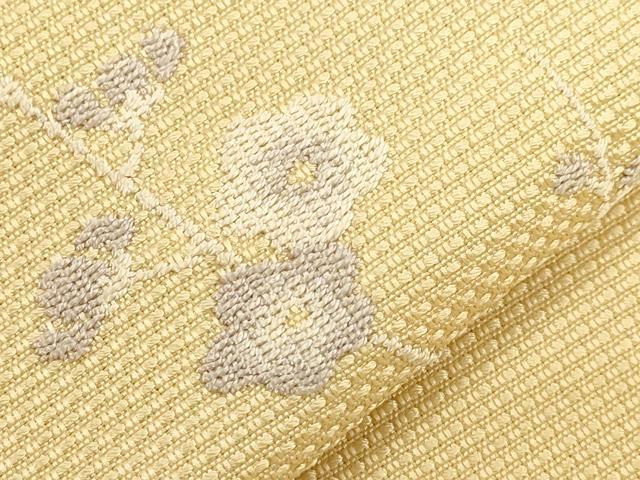 平和屋着物●八寸名古屋帯　刺繍　花籠矢羽文　正絹　逸品　CABF6336dy