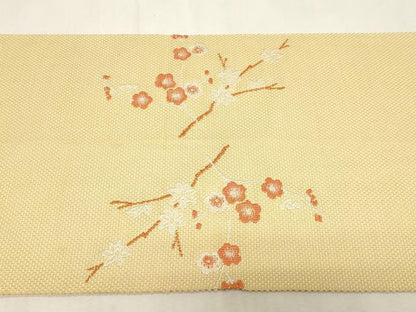 平和屋着物●八寸名古屋帯　刺繍　花籠矢羽文　正絹　逸品　CABF6336dy
