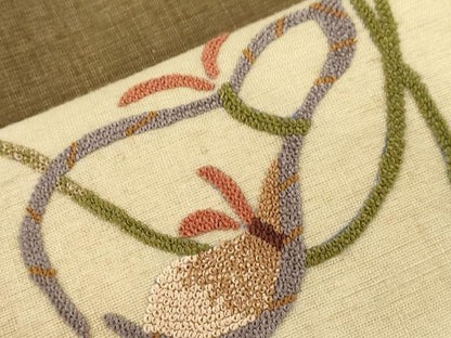平和屋着物●中国三大刺繍　総相良刺繍　九寸名古屋帯　紬地　瓢箪　正絹　逸品　CABF6338dy