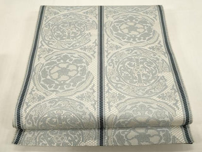 平和屋着物●本場筑前博多織　八寸名古屋帯　花丸文　正絹　逸品　未使用　CABF6339dy