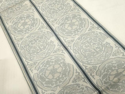 平和屋着物●本場筑前博多織　八寸名古屋帯　花丸文　正絹　逸品　未使用　CABF6339dy