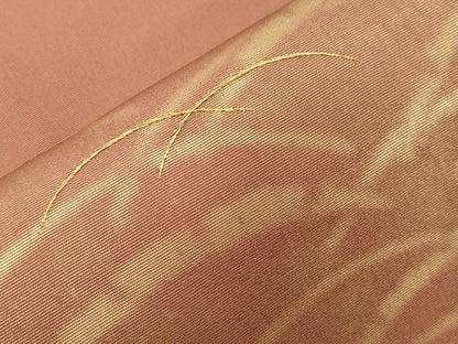 平和屋着物●塩瀬　九寸名古屋帯　竹屋町刺繍　花兎　金彩　正絹　逸品　CABF6346dy