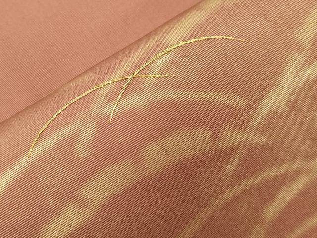 平和屋着物●塩瀬　九寸名古屋帯　竹屋町刺繍　花兎　金彩　正絹　逸品　CABF6346dy