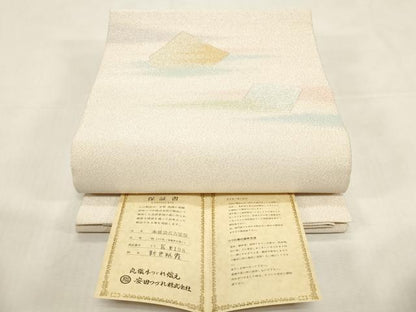 平和屋着物●爪掻き本綴れ　安田つづれ　八寸名古屋帯　新色紙霞　金銀糸　保証書付き　正絹　逸品　未使用　CABF6353dy