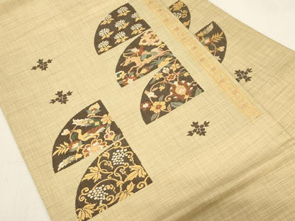 平和屋着物●九寸名古屋帯　狩猟文　正絹　逸品　CABF6358dy