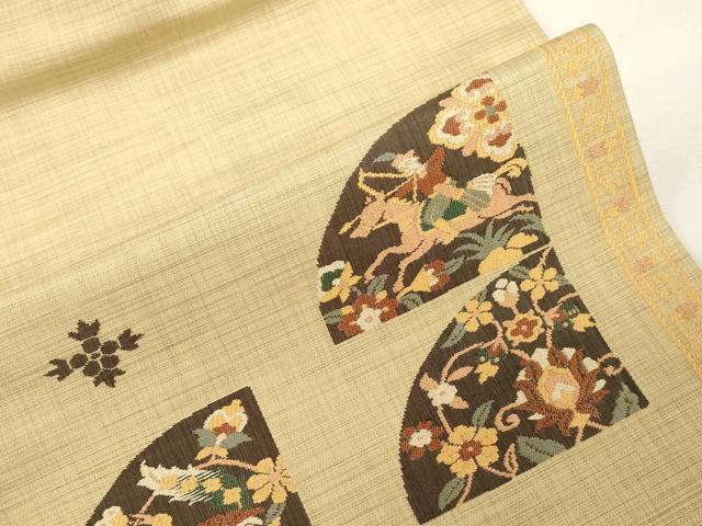 平和屋着物●九寸名古屋帯　狩猟文　正絹　逸品　CABF6358dy